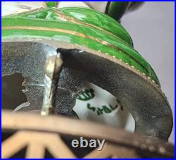 Vintage Capodimonte Italian Porcelain Table Lamps Painted Cherubs Brass Dolphins