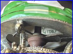 Vintage Capodimonte Italian Porcelain Table Lamps Painted Cherubs Brass Dolphins