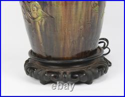 Vintage Ceramic Hand Painted Table Lamp With Ornate Handles & Intricate Design Vintage Ceramic Hand Painted Table Lamp With Ornate Handles & Intricate Design