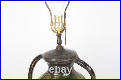 Vintage Ceramic Hand Painted Table Lamp With Ornate Handles & Intricate Design Vintage Ceramic Hand Painted Table Lamp With Ornate Handles & Intricate Design