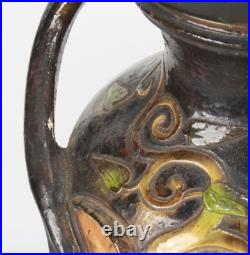 Vintage Ceramic Hand Painted Table Lamp With Ornate Handles & Intricate Design Vintage Ceramic Hand Painted Table Lamp With Ornate Handles & Intricate Design