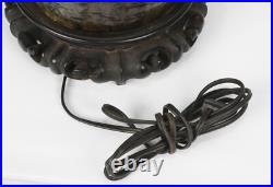 Vintage Ceramic Hand Painted Table Lamp With Ornate Handles & Intricate Design Vintage Ceramic Hand Painted Table Lamp With Ornate Handles & Intricate Design