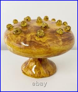 Vintage Ceramic Mushroom 70s Table Lamp Night Light with Glowing Marbles