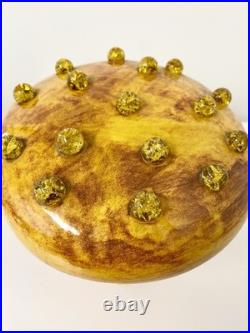 Vintage Ceramic Mushroom 70s Table Lamp Night Light with Glowing Marbles