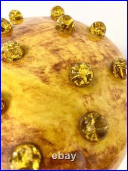 Vintage Ceramic Mushroom 70s Table Lamp Night Light with Glowing Marbles