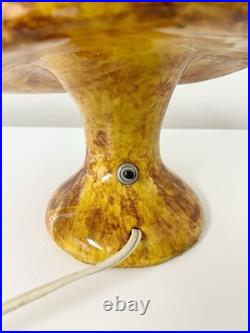 Vintage Ceramic Mushroom 70s Table Lamp Night Light with Glowing Marbles