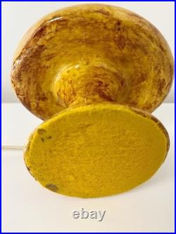 Vintage Ceramic Mushroom 70s Table Lamp Night Light with Glowing Marbles