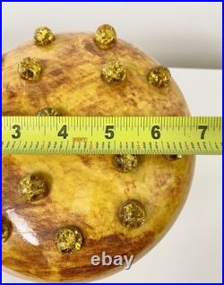 Vintage Ceramic Mushroom 70s Table Lamp Night Light with Glowing Marbles