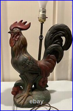Vintage Ceramic Rooster Chicken Table Lamp