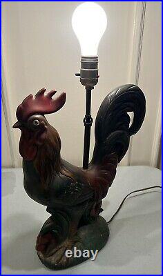 Vintage Ceramic Rooster Chicken Table Lamp