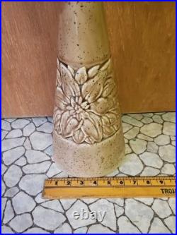 Vintage Ceramic Table Lamp Mid 20th Century Speckled With Floral Design 23 Tall