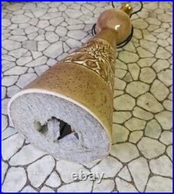 Vintage Ceramic Table Lamp Mid 20th Century Speckled With Floral Design 23 Tall