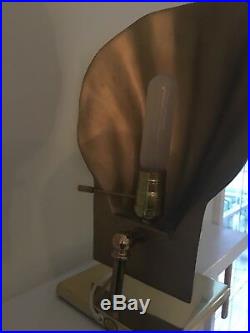 Vintage Chapman 1970s Brass Scallop Shell Desk Lamp MCM Modern Hollywood Regency