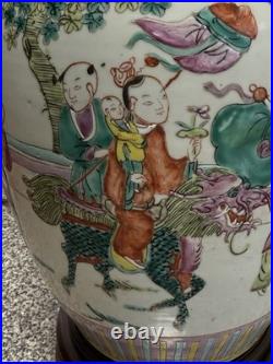 Vintage Chinese Famille Rose Porcelain Table Lamp 17 Hand Painted Vintage Chinese Famille Rose Porcelain Table Lamp 17 Hand Painted