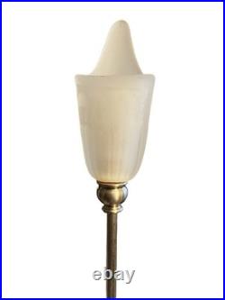 Vintage Chrome Glass Calla Lily Table Lamp Hollywood Regency 1970's