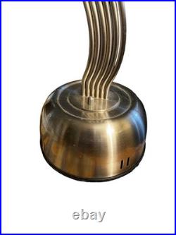 Vintage Chrome Glass Calla Lily Table Lamp Hollywood Regency 1970's