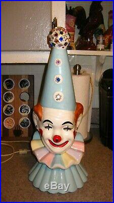 Vintage Circus Clown TV Lamp Table Lamp with Rhinestones