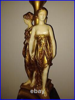Vintage Classical THREE GRACES Lamp Sculptured Figural Greek Goddesses