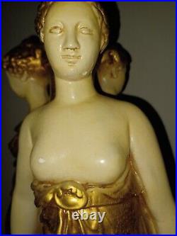 Vintage Classical THREE GRACES Lamp Sculptured Figural Greek Goddesses