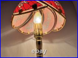 Vintage Coca Cola Tiffany Style Glass Shade Touch Table Lamp Retro 1999 Gorgeous