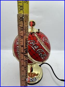 Vintage Coca Cola Tiffany Style Glass Shade Touch Table Lamp Retro 1999 Gorgeous
