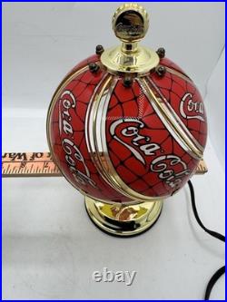 Vintage Coca Cola Tiffany Style Glass Shade Touch Table Lamp Retro 1999 Gorgeous