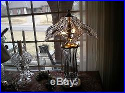 Vintage Cofrac French Free form Lamp HEAVY CRYSTAL FABRIQUE EN FRANC singed
