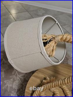 Vintage Coiled Rope Audoux Minet-style MCM Table Lamp set