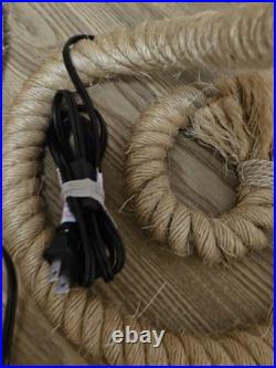Vintage Coiled Rope Audoux Minet-style MCM Table Lamp set