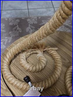 Vintage Coiled Rope Audoux Minet-style MCM Table Lamp set