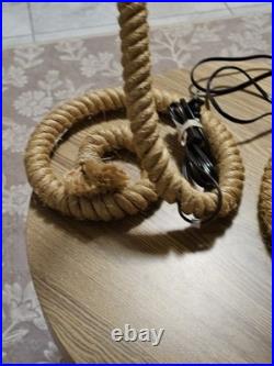 Vintage Coiled Rope Audoux Minet-style MCM Table Lamp set