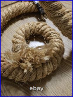 Vintage Coiled Rope Audoux Minet-style MCM Table Lamp set