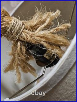 Vintage Coiled Rope Audoux Minet-style MCM Table Lamp set