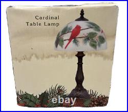 Vintage Cracker Barrel Cardinal Table Lamp 16.5 Frosted Glass RARE TESTED