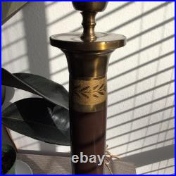 Vintage Crest Brass Table Lamp Model 240 Classical Greek Warrior Frieze, works