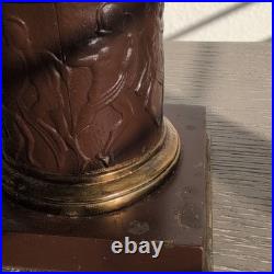 Vintage Crest Brass Table Lamp Model 240 Classical Greek Warrior Frieze, works Vintage Crest Brass Table Lamp Model 240 Classical Greek Warrior Frieze, works