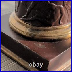 Vintage Crest Brass Table Lamp Model 240 Classical Greek Warrior Frieze, works