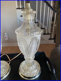 Vintage Crystal Clear European Lead Crystal Brilliant Cut Glass Table Lamp