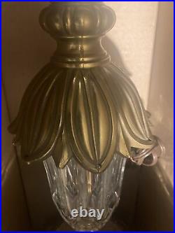 Vintage Crystal Lamp With Brass Base and Mid Section