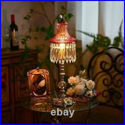 Vintage Crystal Table Lamp French Victorian Brass Lamp Romantic Bedside Lighting