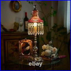 Vintage Crystal Table Lamp French Victorian Brass Lamp Romantic Bedside Lighting Vintage Crystal Table Lamp French Victorian Brass Lamp Romantic Bedside Lighting