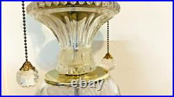 Vintage Cut Crystal Two Light Pull Chain Table Lamp 29