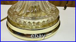 Vintage Cut Crystal Two Light Pull Chain Table Lamp 29