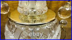 Vintage Cut Crystal Two Light Pull Chain Table Lamp 29