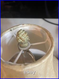 Vintage Dancing Frog Couple On Lily Pad Resin Table Lamp Original Shade 19