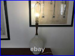 Vintage Danish Mid Century Teak & Ceramic Large Table / Floor Lamp