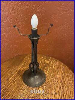 Vintage Daum Nancy Wrought Iron Boudoir Lamp Custard Opalescent Glass Shade