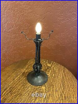 Vintage Daum Nancy Wrought Iron Boudoir Lamp Custard Opalescent Glass Shade