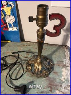 Vintage Deco Ronson Table Lamp Gold Color Works Great 11 Tall Original