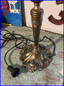 Vintage Deco Ronson Table Lamp Gold Color Works Great 11 Tall Original